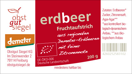 Etikett Erdbeer